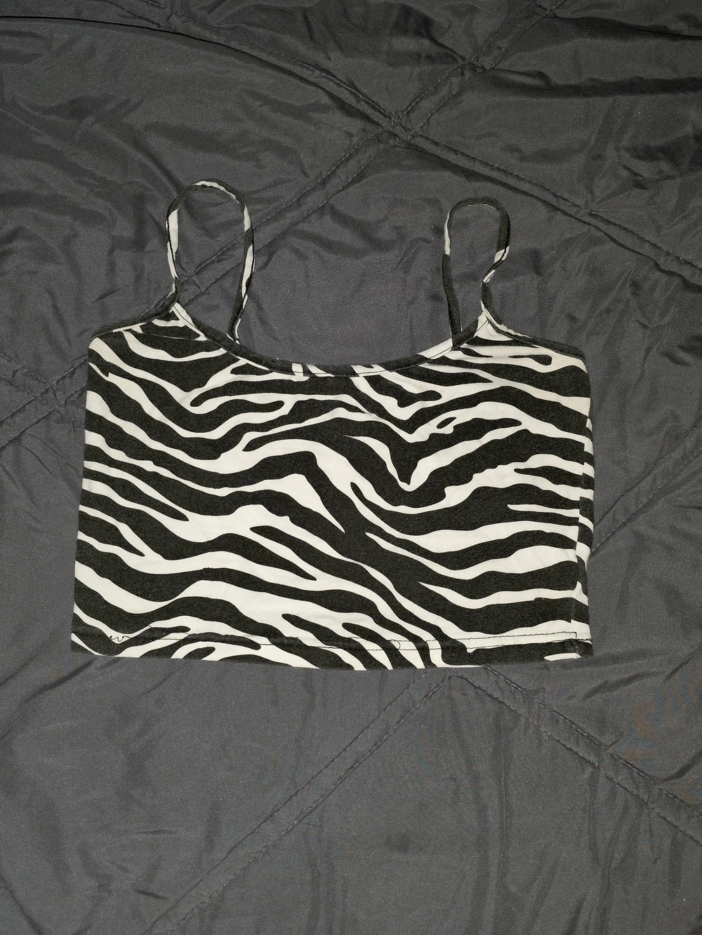 SUPRE Black & White Zebra Crop Cami XS